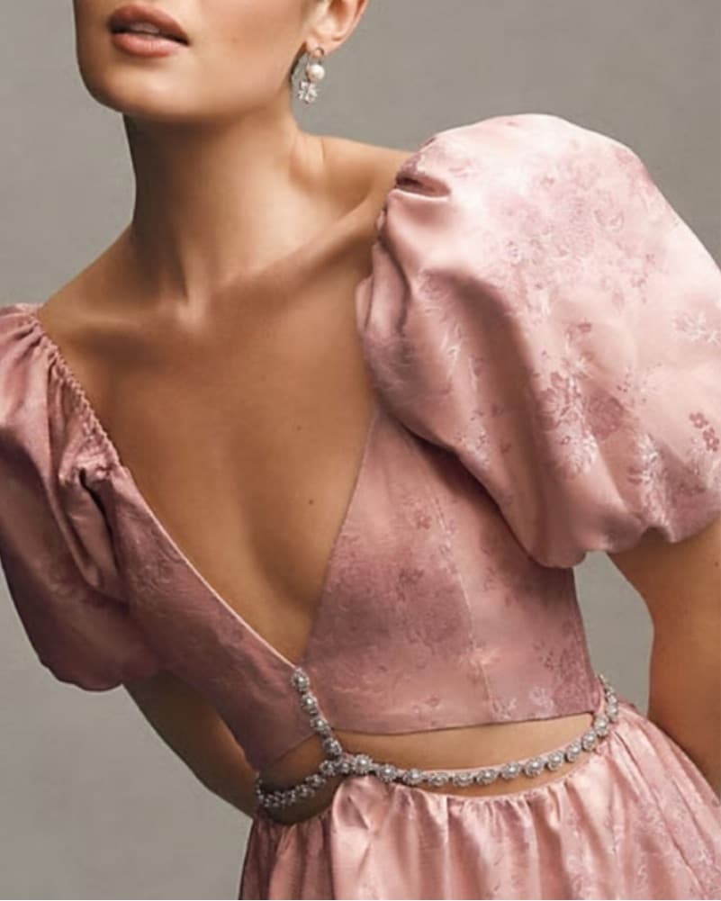 V. Chapman Emma V-Neck A-Line Gown - Image 1