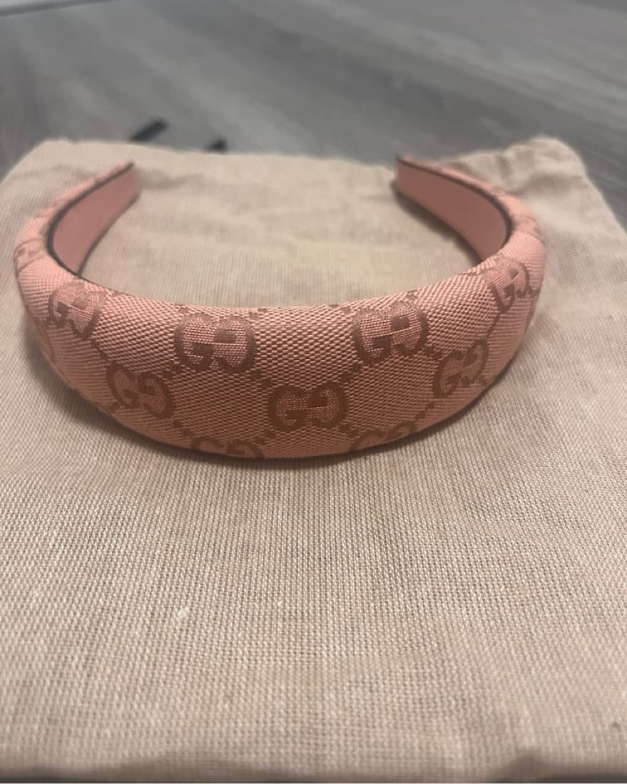 Gucci Canvas-jacquard Pink Headband - Image 2