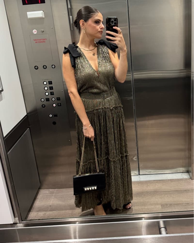 Sabina Musayev Gold Maxi Dress - Image 1