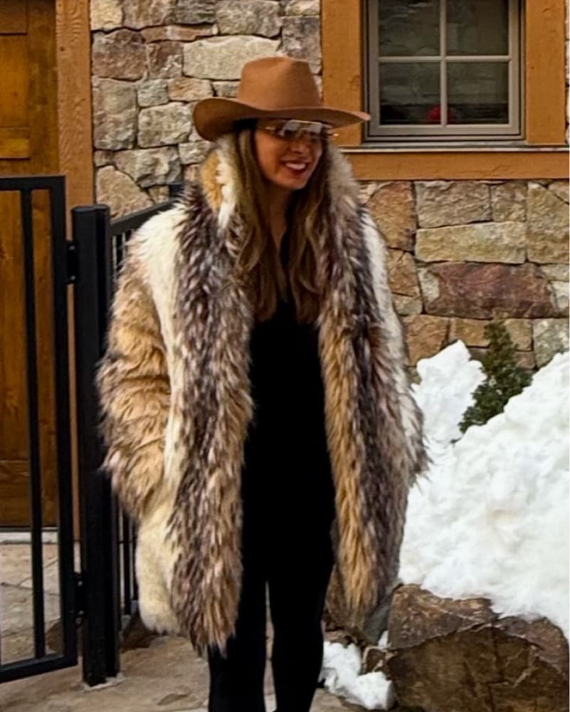 Arctic Wolf Faux Fur Shawl Collar Coat by Donna salyers | Pickle