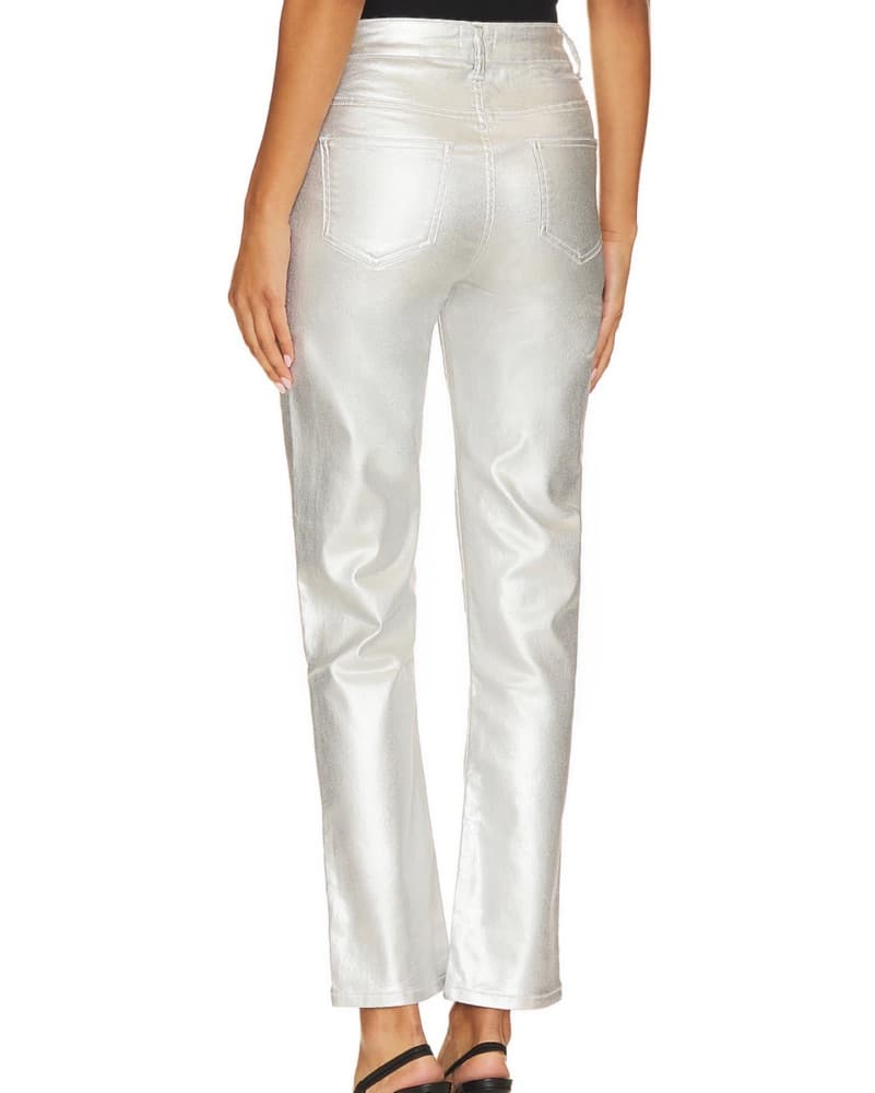 Superdown Silver Metallic Jeans - Image 3