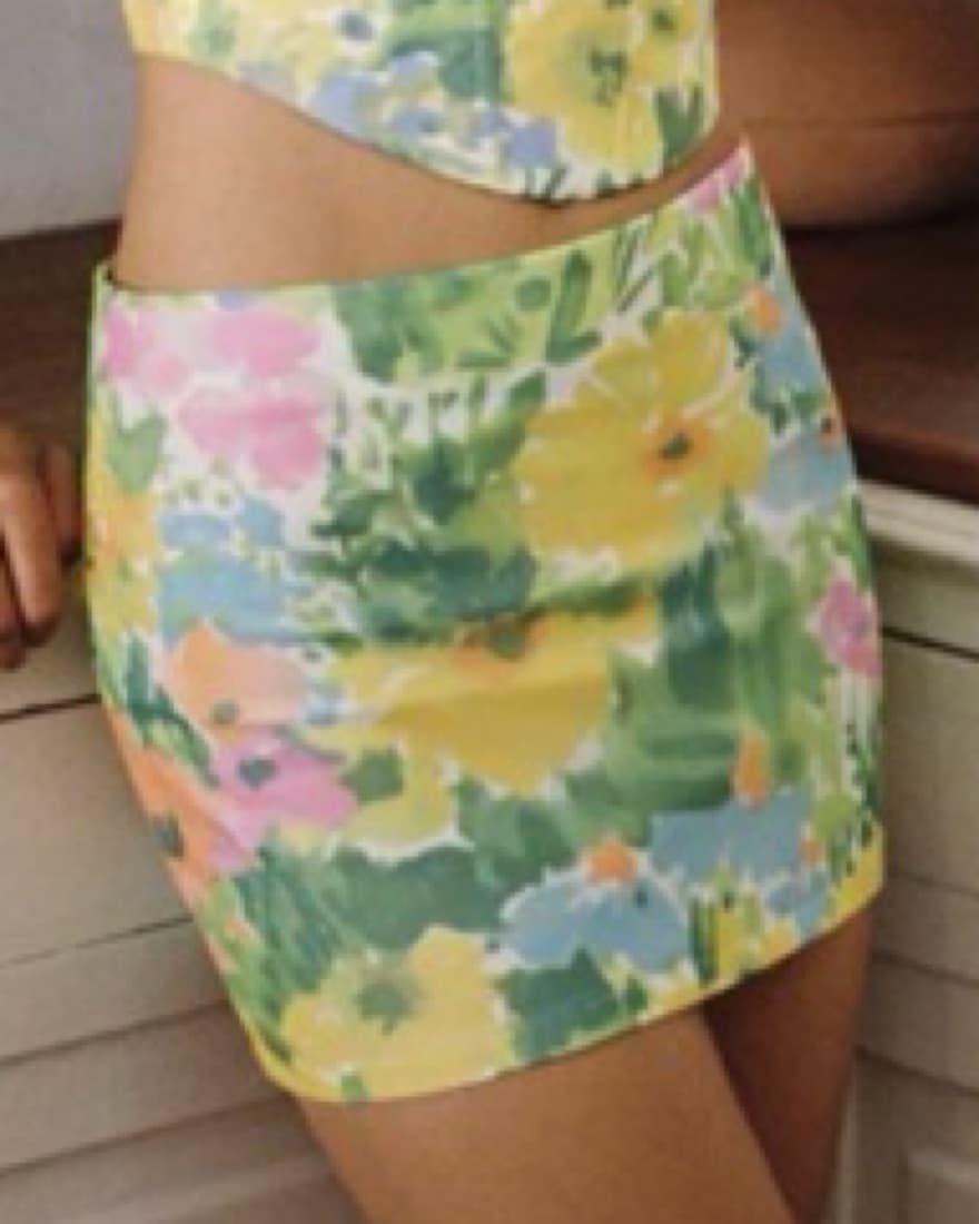 With Jean Watercolor Mini Skirt - Image 3