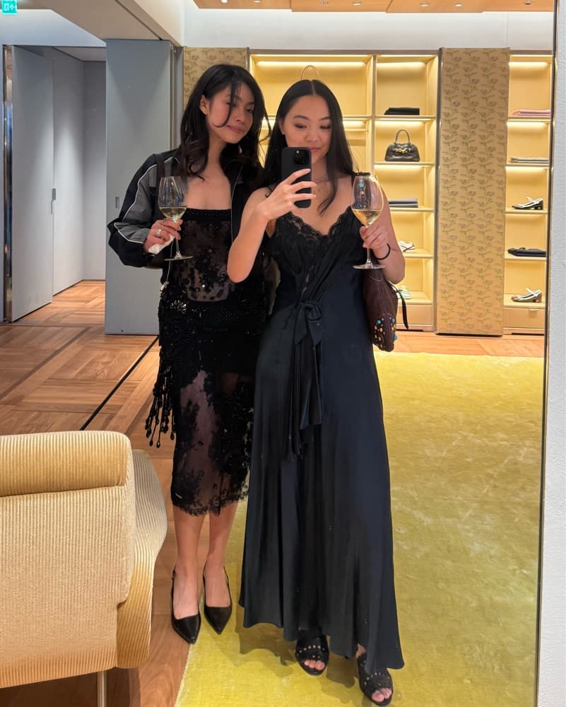 Vintage Silk Black Dress - Image 1