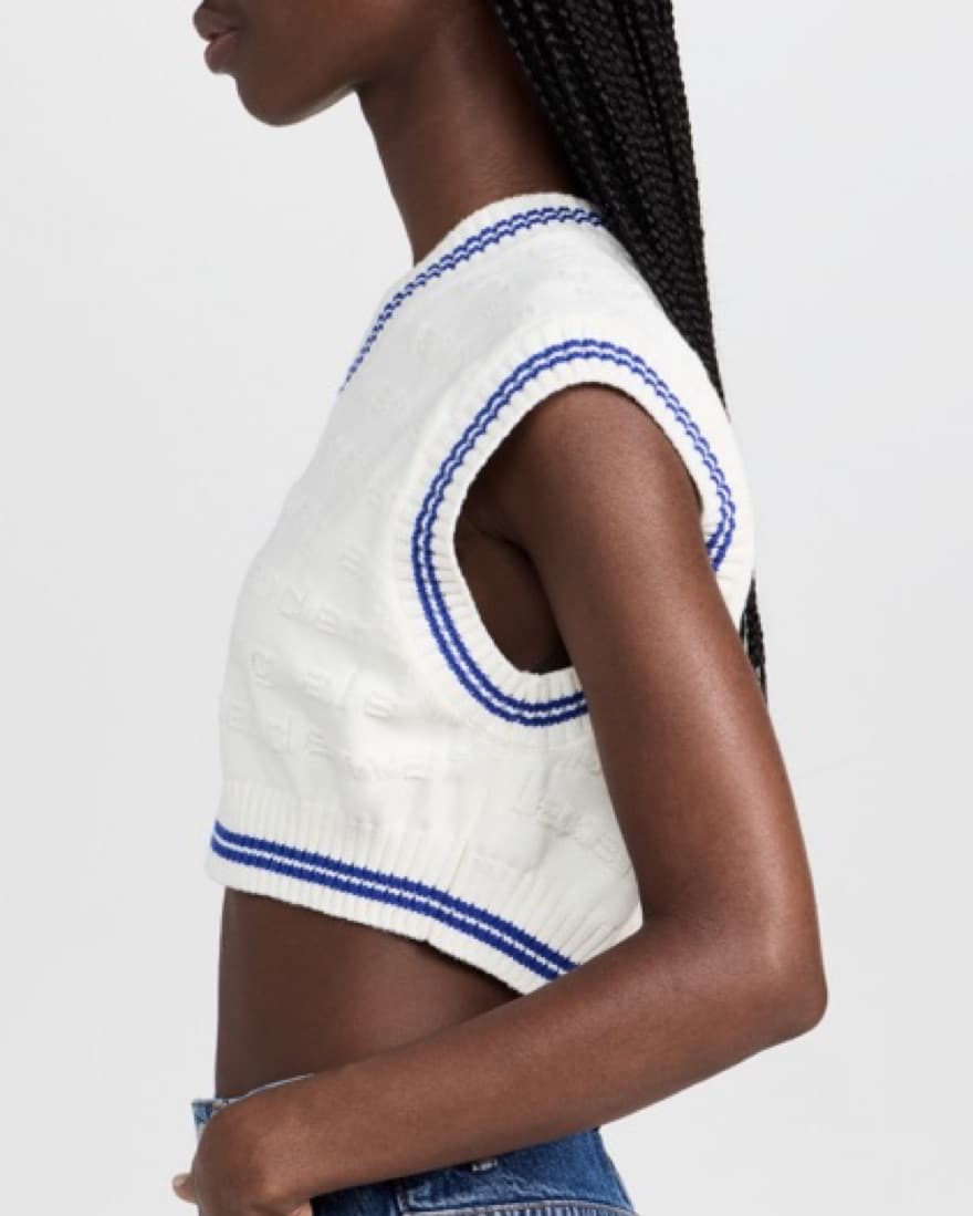 Alexander Wang Logo Stripe V Neck Vest - Image 4