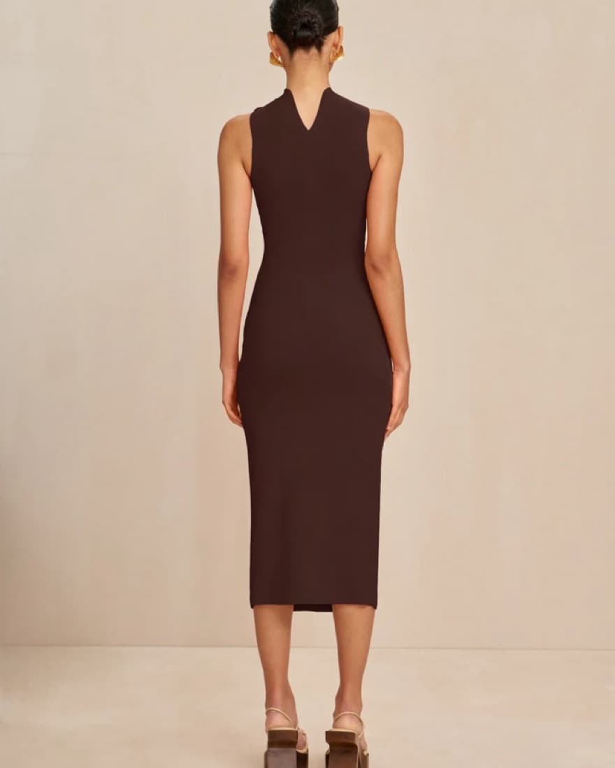 Cult Gaia Cristos Knit Dress Brown  - Image 3