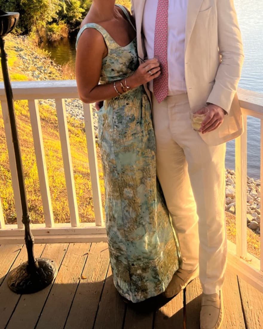 Floral Metallic Jacquard Column Gown - Image 1