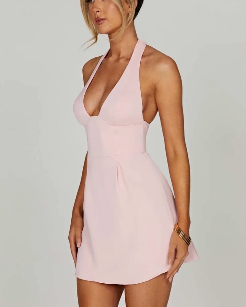 Chic Halter Neck Bodycon Dress - Image 3