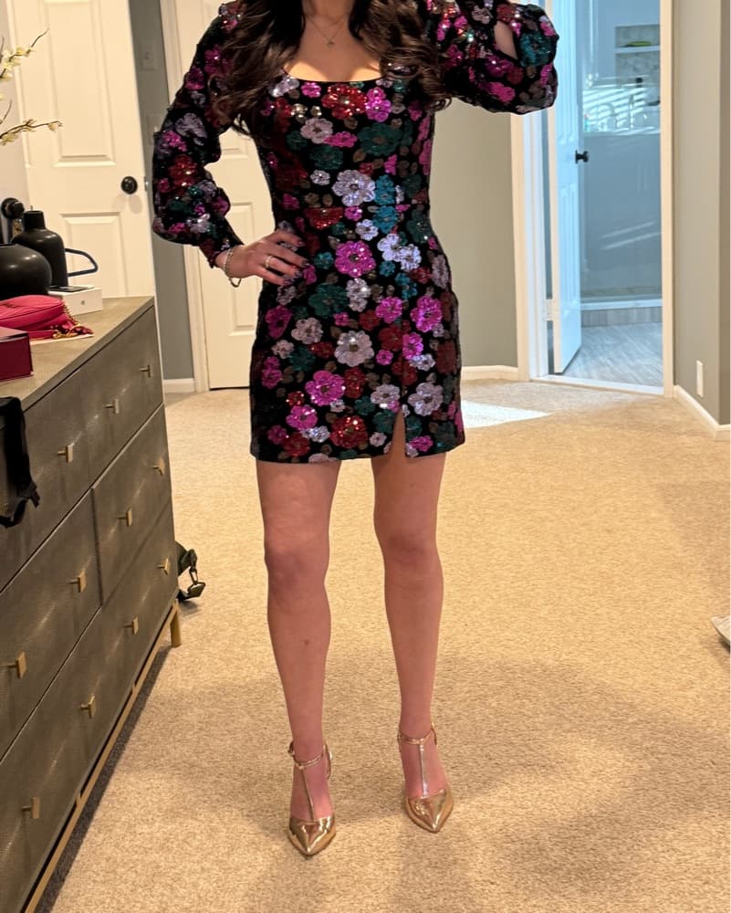 Enchanting Floral Sequin Dress - Image 4