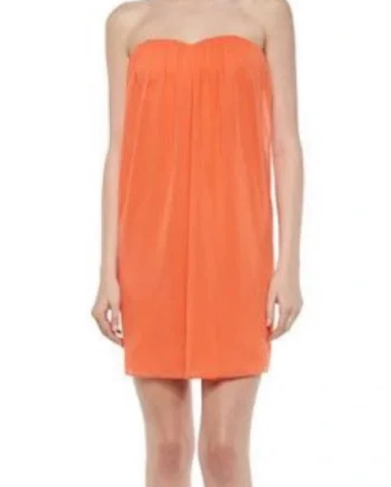 Alice + Olivia Orange Strapless Dress - Image 3