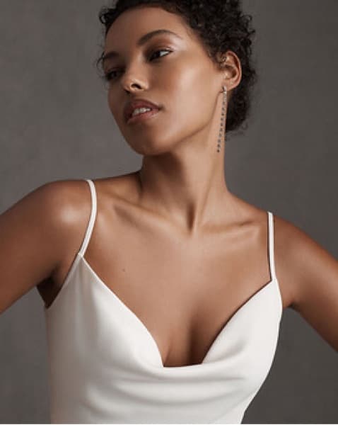 Cali Satin Charmeuse Midi Dress White  - Image 2
