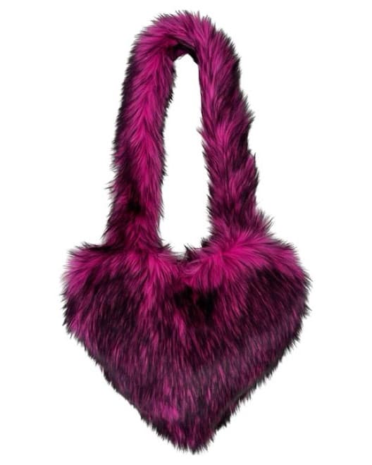 Pink Fur Heart Shape  Bag - Image 1