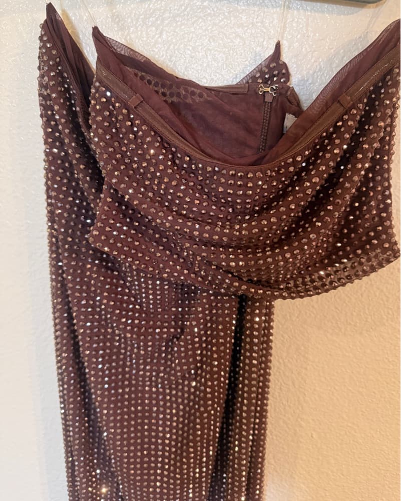Oh Polly Brown Embellished Matching Set - Image 4