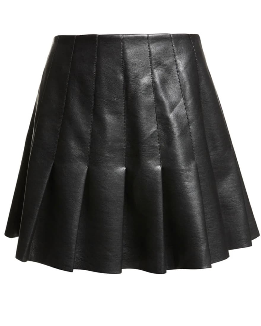 Carter Vegan Leather Pleated Mini Skirt - Image 1