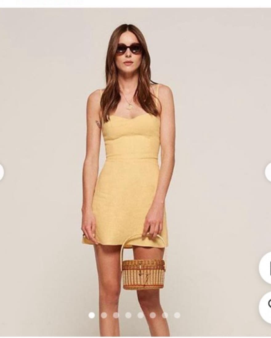 Yellow Mini Reformation Dress  - Image 2