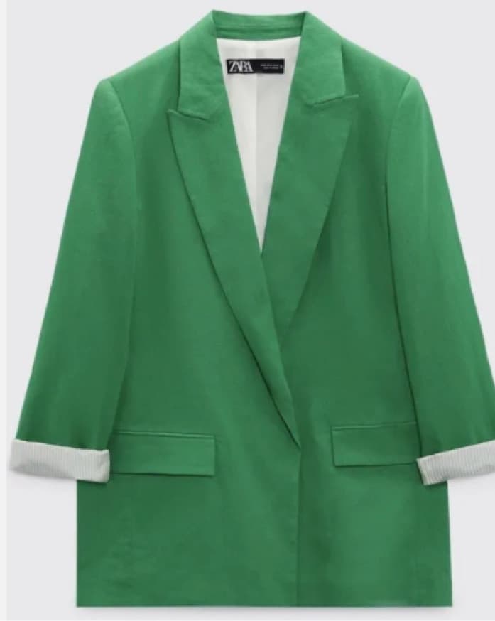 Green linen Zara blazer - Image 2