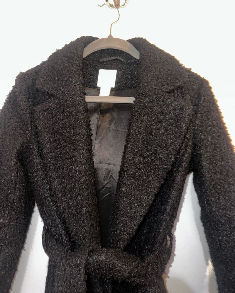 Black Belted Coat - Image 2