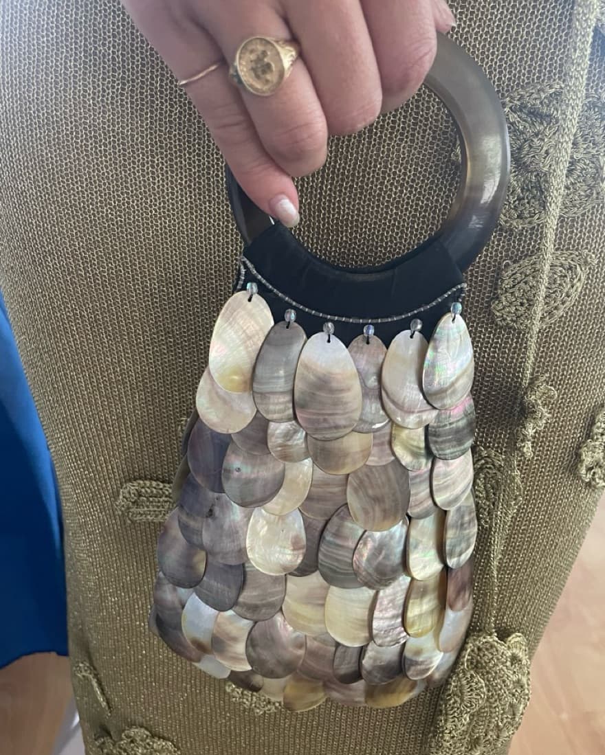Shell Embroidered Purse - Image 1