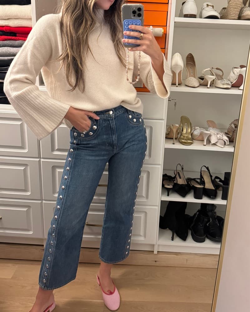 Veronica Beard Studded Jean - Image 4