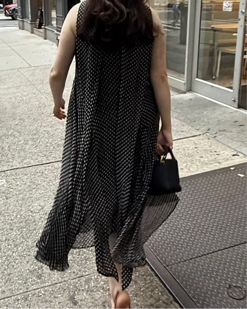 Zara Asymmetrical Polka Dot Midi Dress  - Image 2