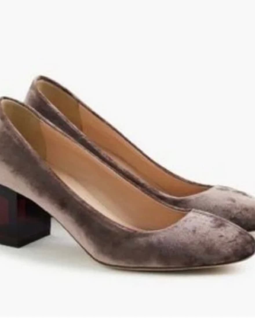 J. Crew Lucite Velvet Block Heel Pumps - Image 1