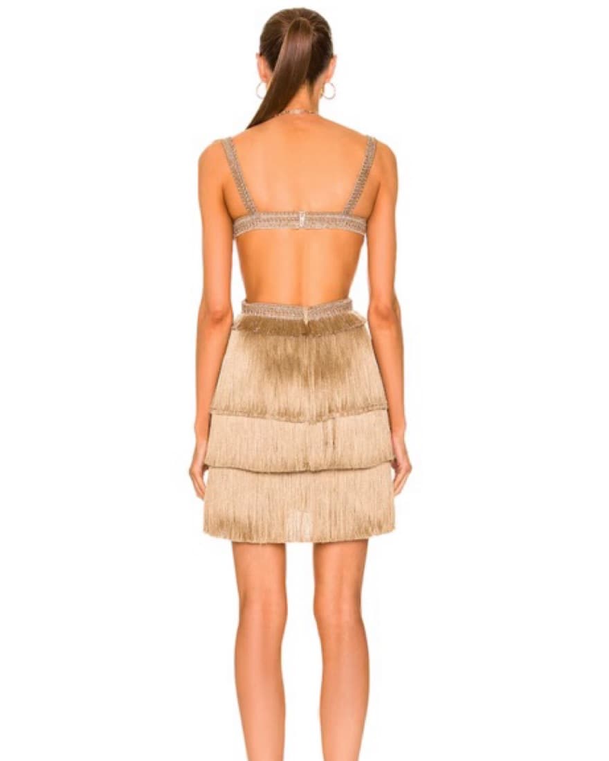 Patbo Metallic Fringe Trim Mini Dress - Image 2
