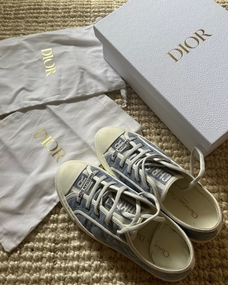 Dior Low Top Converse Blue  - Image 1