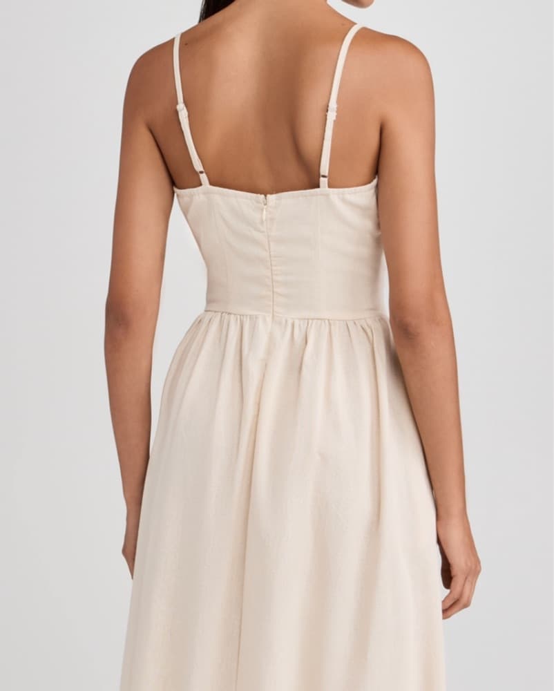 Elegant Tan linen Dress - Image 2