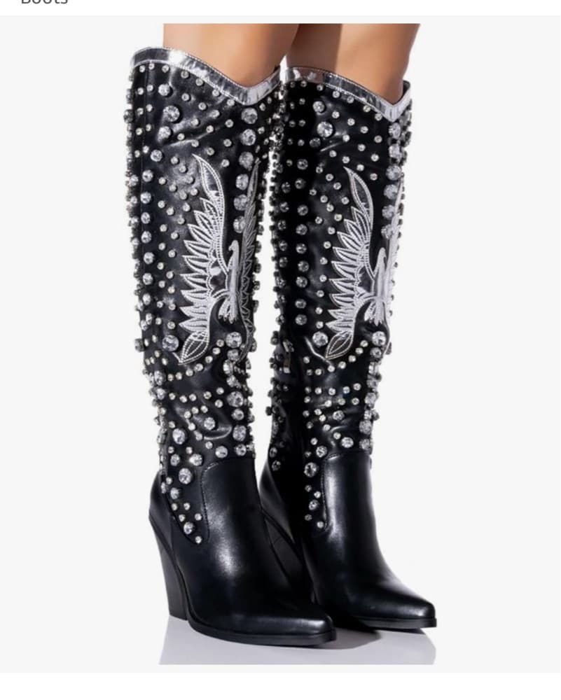 Azalea Wang Studded Western Boots  - Image 1
