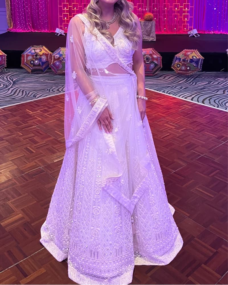 White Bridal Lehenga - Image 2