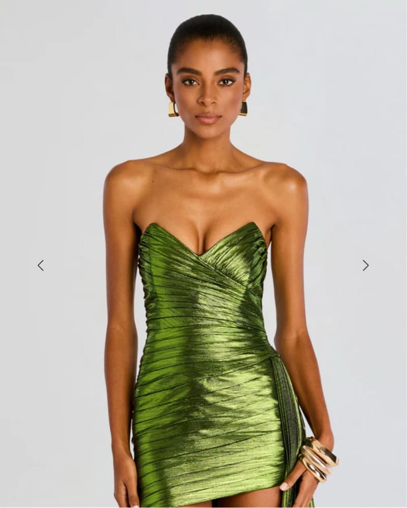 Metallic Green Minidress - Image 2