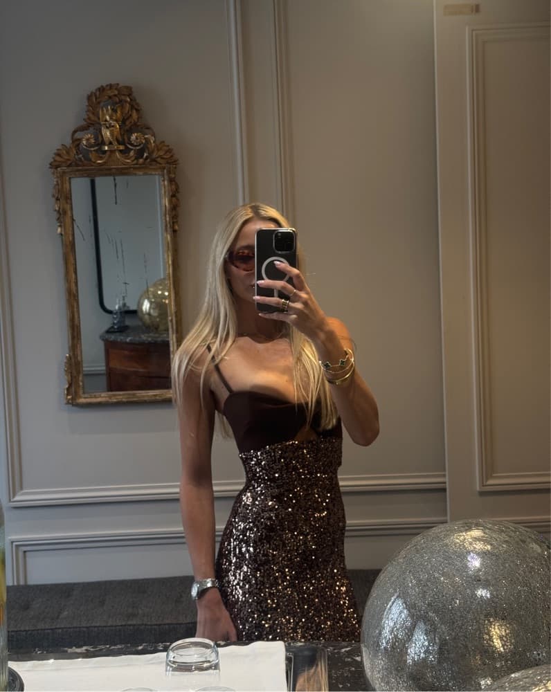 Monet Twist Gown in Cocoa & Copper - Image 1