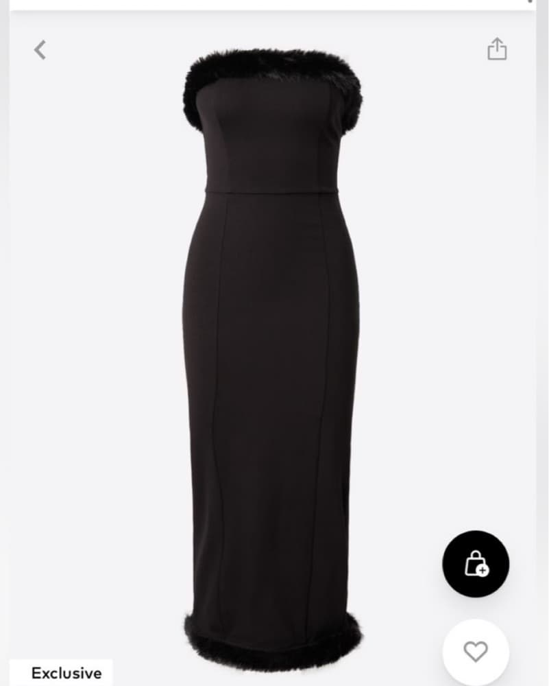 About You Faux Fur Strapless Dress - Image 2