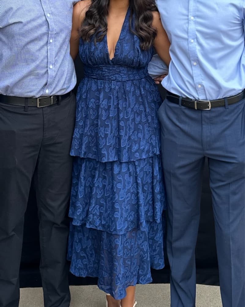 Navy Midi Tiered Dress - Image 2