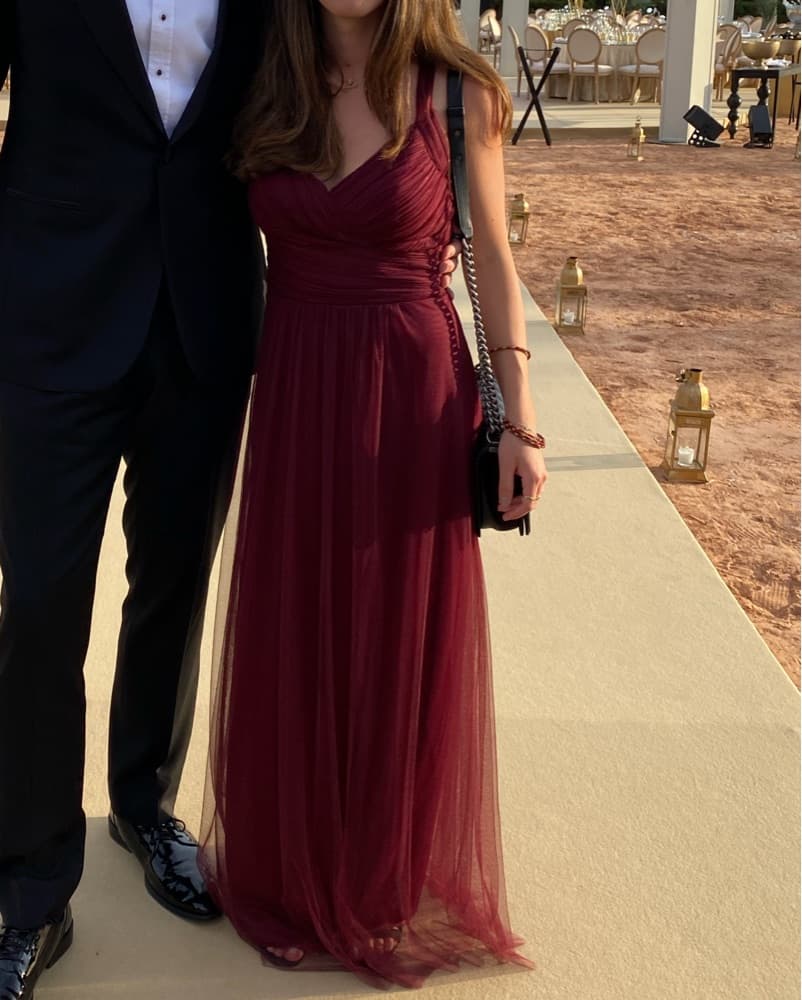 Elegant Burgundy Formal Gown - Image 2