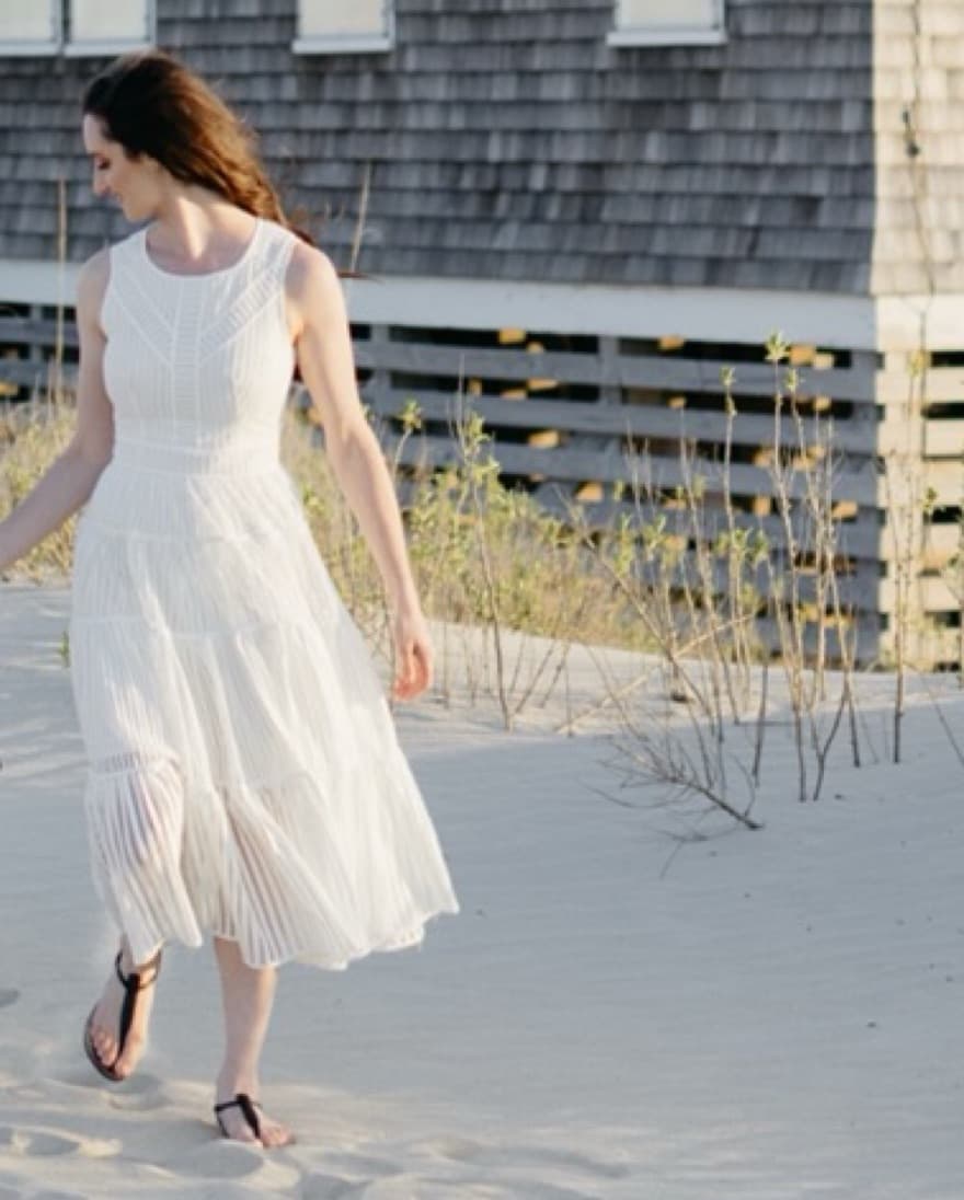 Maje White Pleated Dress - Image 3