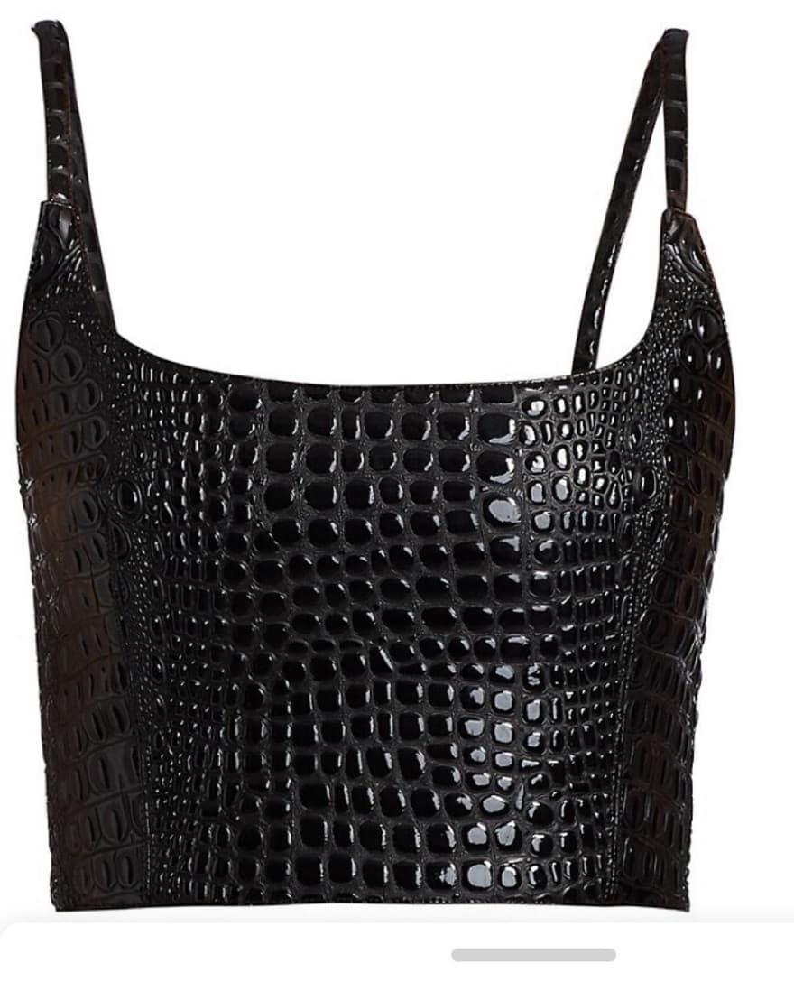 Mia Vesper Croc Embossed Corset Top - Image 1