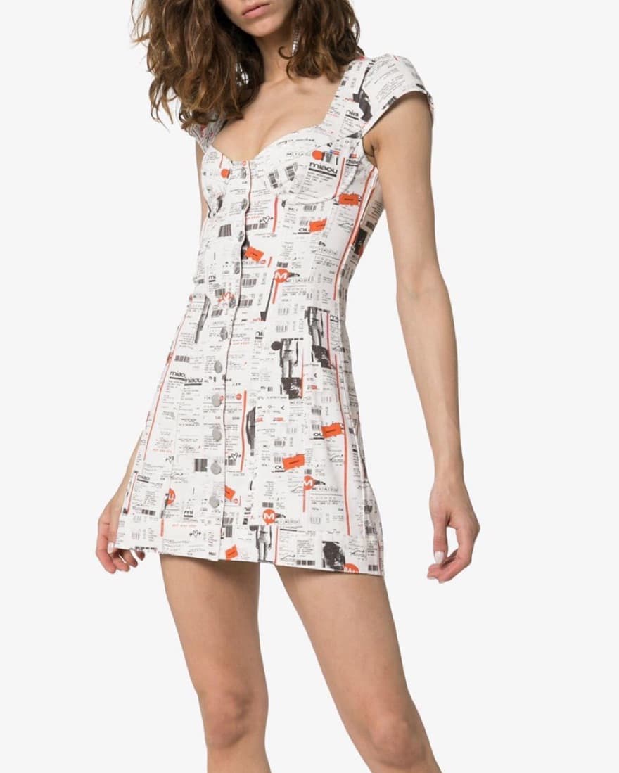 Miaou Newspaper Denim Gigi Dress - Image 2