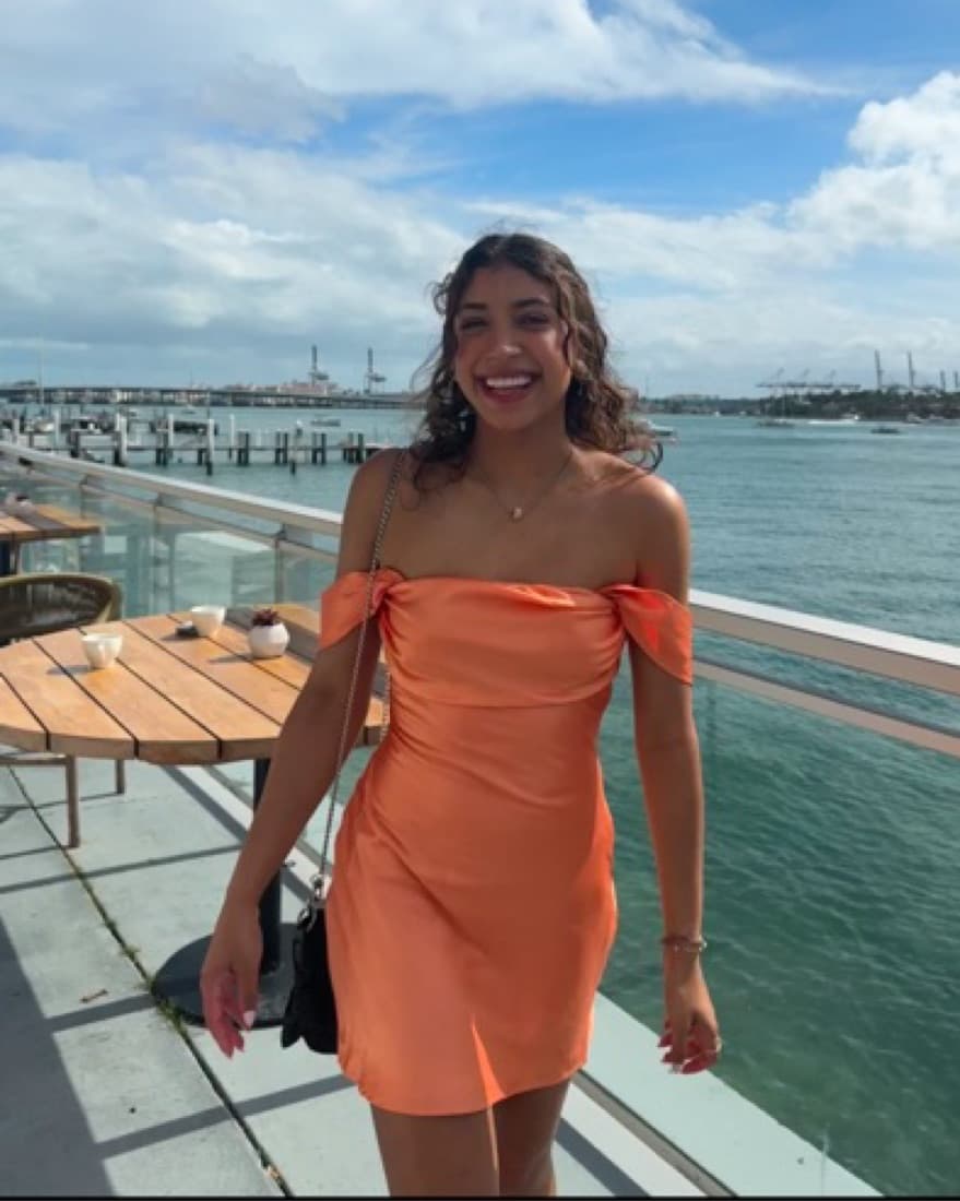 Orange Off-Shoulder Dress - Image 3