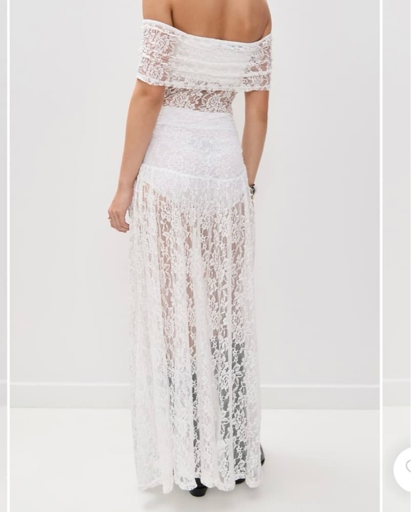 Lioness White Lace Off Shoulder Dress - Image 4