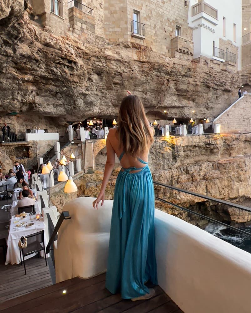 Retrofete Turquoise Halter Gown  - Image 1