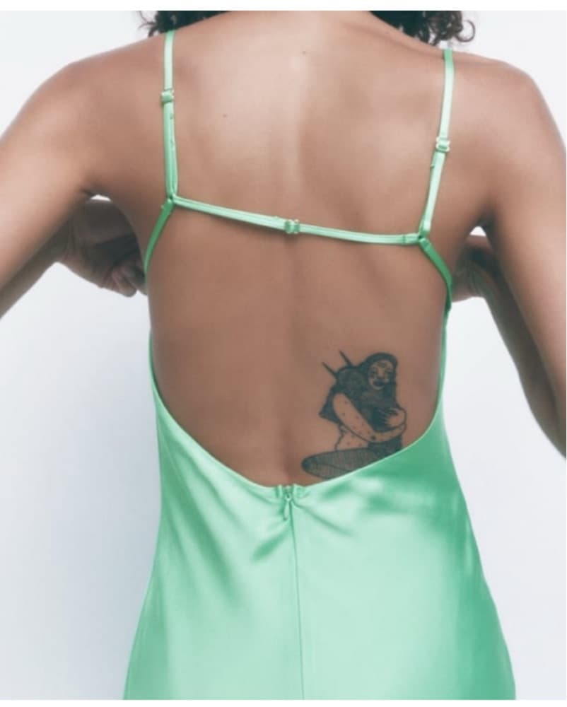 Stunning Mint Green Satin Midi Dress - Image 5