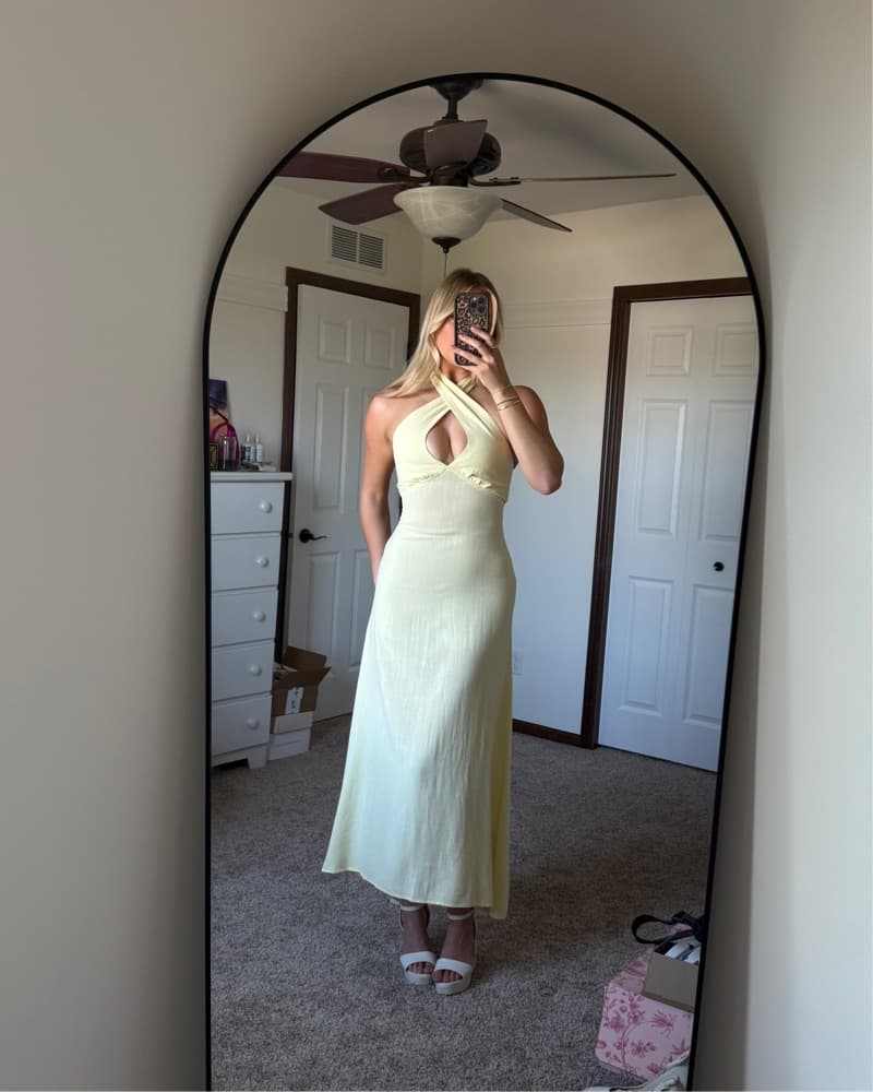 Peppermayo Halter Neck Maxi Dress Yellow - Image 3