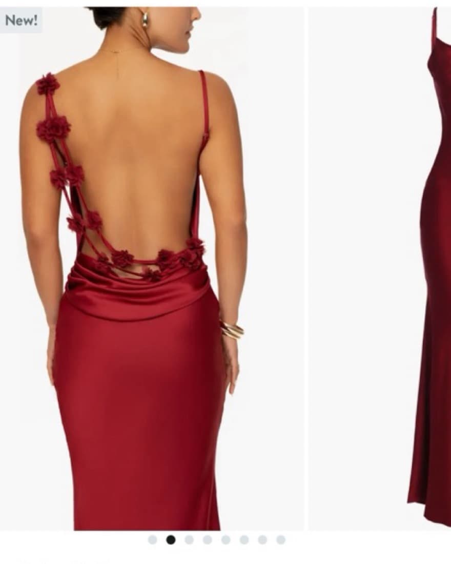 JLUXlabel Red Backless Dress w/ Flowers - Image 5