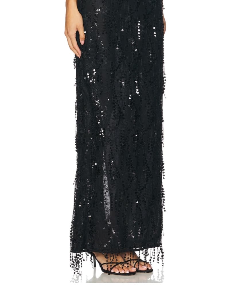 Sparkling Black Sequin Skirt - Image 4