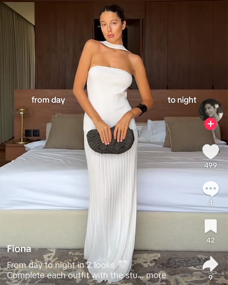 Arakii Mel White Pleated Dress - Image 2