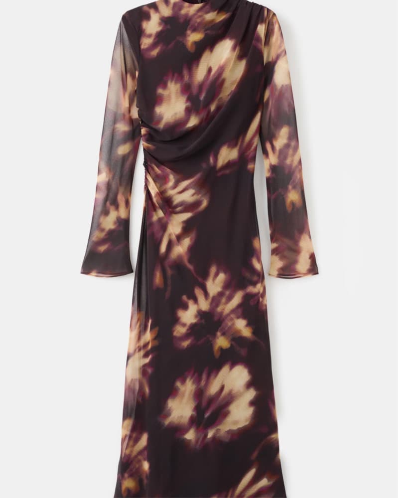 Long Sleeve Tie-Dye/ Floral Dress  - Image 1