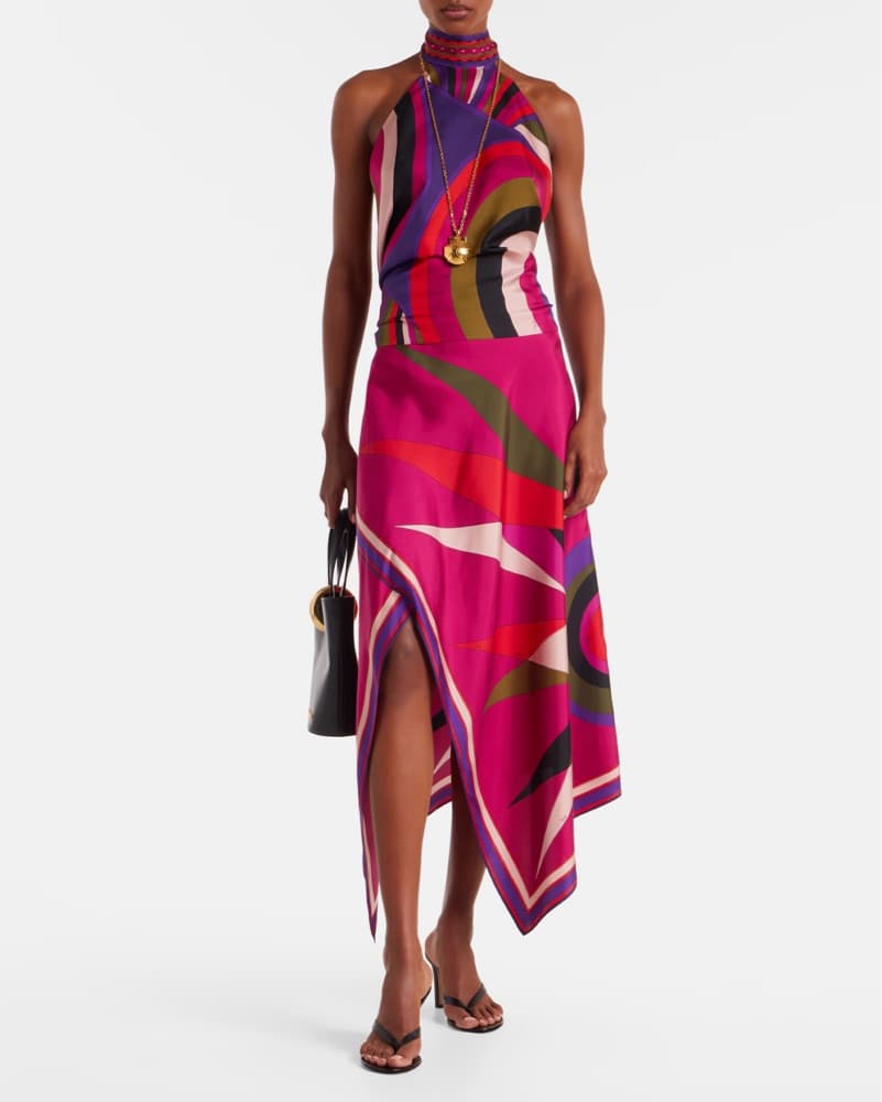 Pucci Open Back Silk Halter Top - Purple - Image 5
