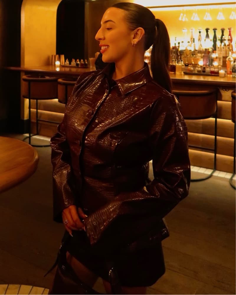 Croc Leather Jacket And Skirt Set - Image 3