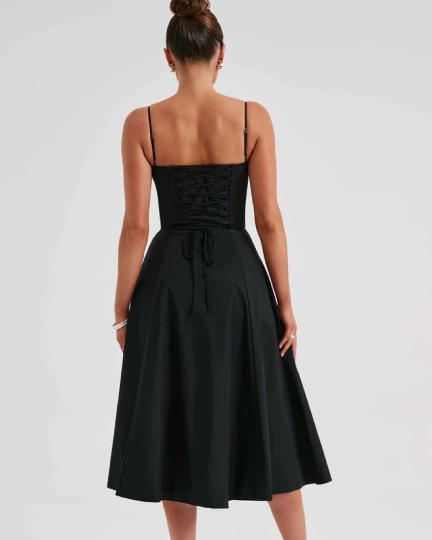 Black Corset Midi Dress Babyboo Deanna - Image 4