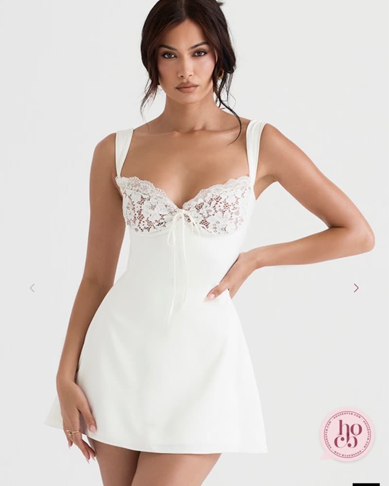 House Of Cb Adriana Ivory Lace Dress  - Image 1